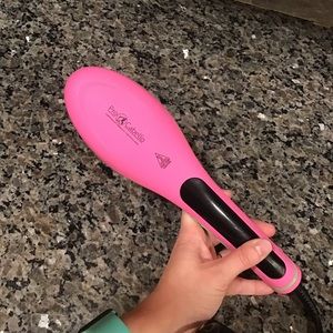 Hair brush straightener